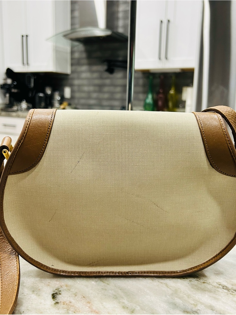 Christian Dior Cream and Brown Crossbody Saddle Bag - Picture 5 of 13